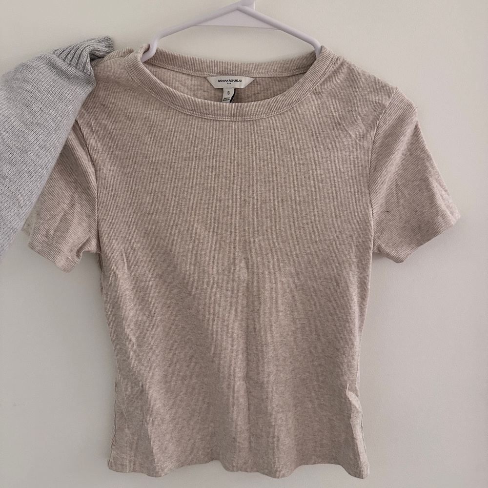 Banana Republic Light Tan Ribbed Top